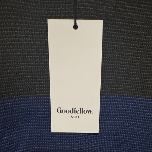 Size Large Goodfellow & Co Men's Striped Crewneck Sweater - Red, Blue, Gray - Picture 2 of 4